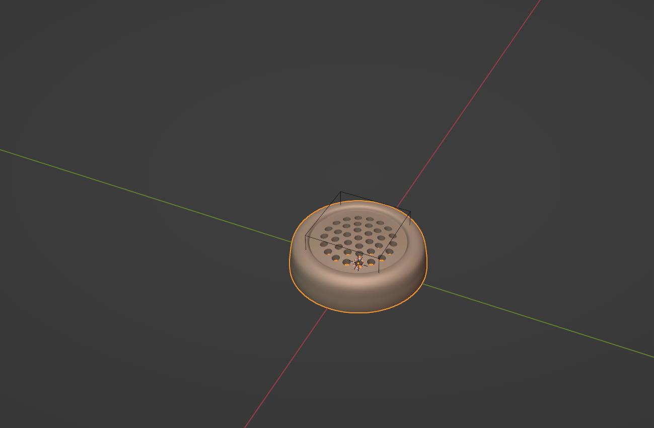 A screenshot of a phone receiver model in Blender